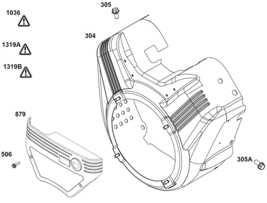 Blower Housing Group Diagram and Parts List for 385447-0474-B5 200000 - 399999 Briggs and Stratton Engine